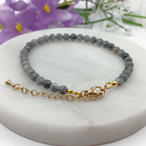 Minimalist Bracelet with Natural Jasper - Picture 9 of 13